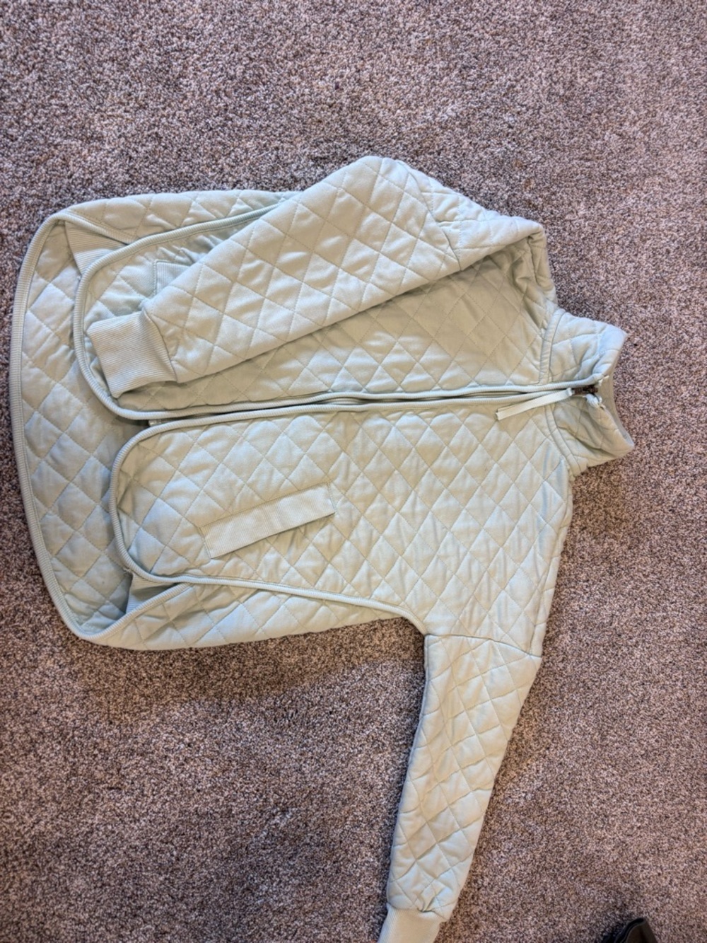 Avalanche Quilted Light Sage Zip-Up Puffer Jacket